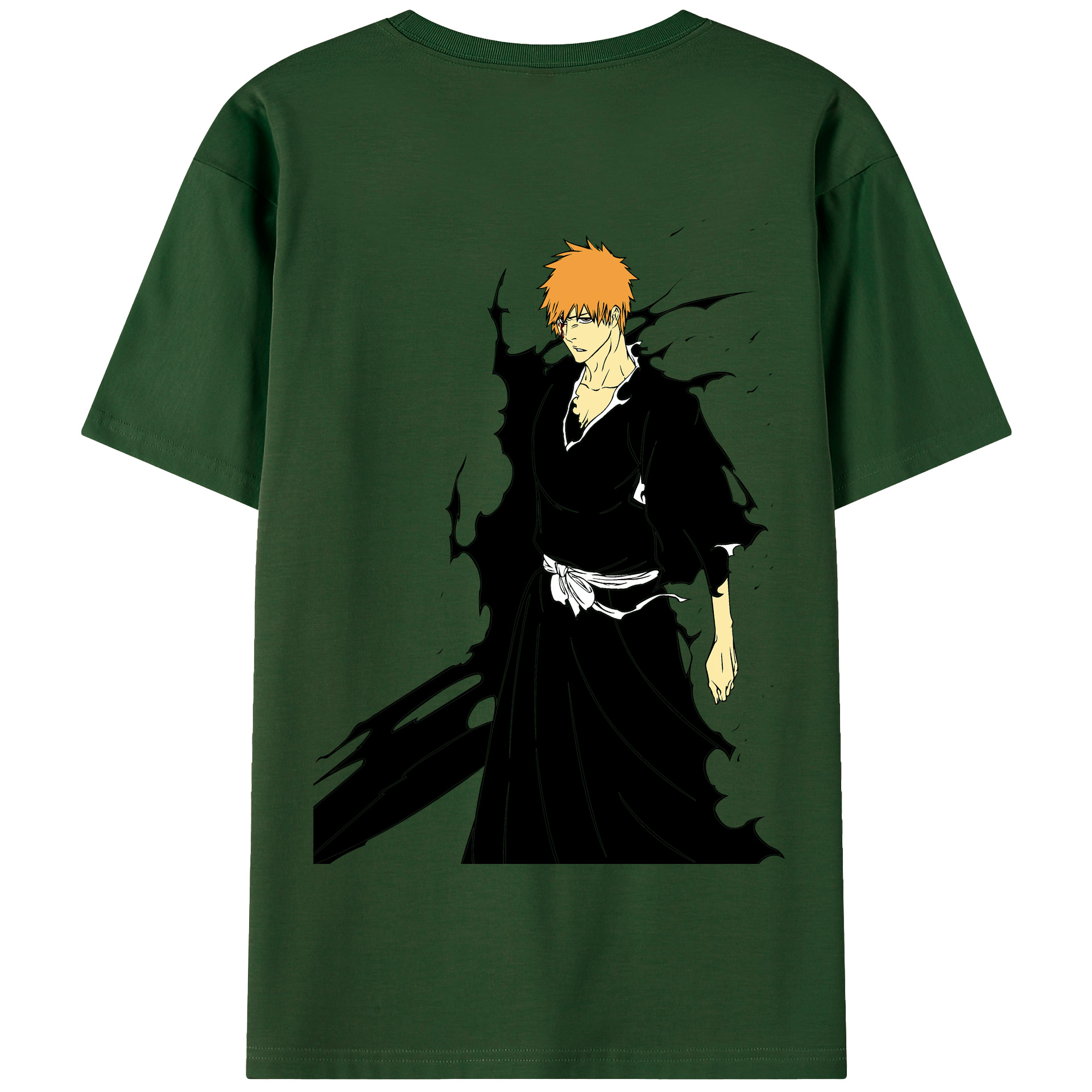 （画像用） ブリーチ 黒崎一護（くろさき いちご）BLEACH Kurosaki Ichigo 綿100％半袖Tシャツ（背面プリント）